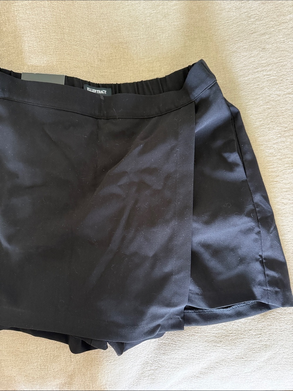 Ellen Tracy Black Wrap-Front Skort